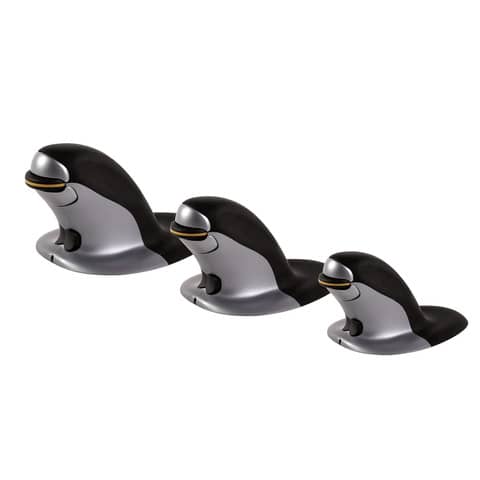 Mouse verticale FELLOWES Penguin® medio con filo grigio/nero 9894601